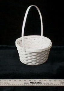 8" x 3.75" White Washed Basket