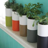 4" x 8 1/2" Stacked Planter - Matte Khaki