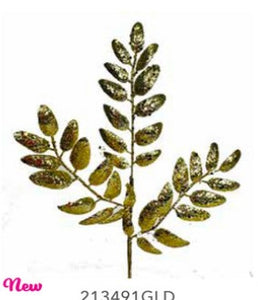 17" Glittered Smilax Pick, Gold