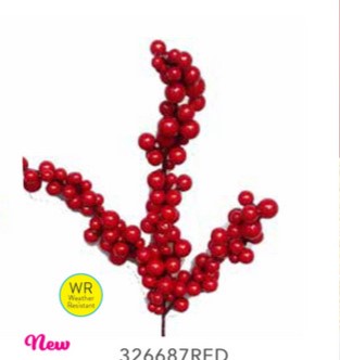 Pick, 12mm Berry Cluster x 3 Wired