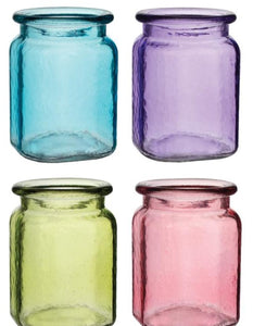 4" Hammered Jar - 4-Colour Vintage Assortment