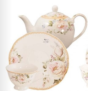 Porcelain Rose Tea Cup and Saucer