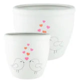 5" x 4.5" Ceramic Pot - Love Birds