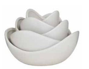Set of Ceramic White Blossom Pots