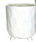 4.25" OP Round White Ceramic Footed Pot