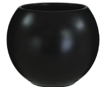 5" Tall Round Matte Black Ball Ceramic