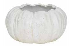 6.5" Round White Ceramic Pumpkin
