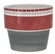 4.5" Round Red/Grey Design Ceramic Pot