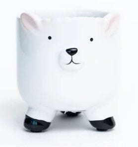 2.9" x 3.3" Footed Polar Bear Dolomite Container
