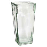9" x 4" Square Clear Tapered Glass Vase