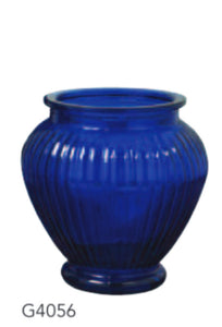 6"  Tall Cobalt Blue Ginger Jar Glass Vase