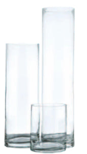 16" x 4" Round Clear Glass Vase
