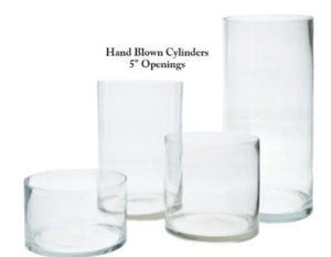 5"D x 12"H Clear Cylinder Vase