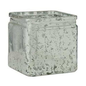 4.75" Mercury Silver Glass Cube