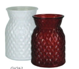 Red and White Olivia Vase x 2