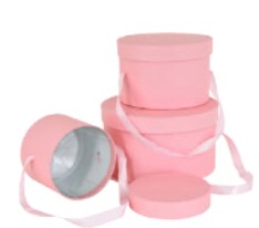 Light Pink Hat Boxes s/3