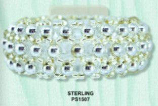 Precious Beaded Flower Bracelet - Sterling