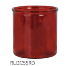 4" OP Round Red Machined Glass Cylinder