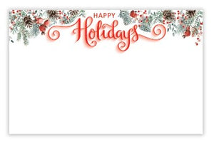 Enclosure Card - Happy Holidays -  Berries and Pine Cone