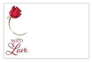 Enclosure Card - With Love -  Single Red Rose
