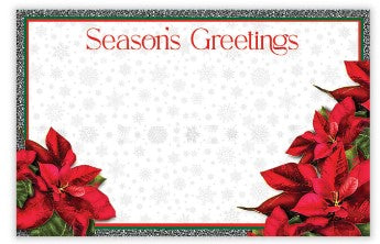 Enclosure Card - Season's Greetings -  Poinsettia Framed