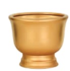 5" Tall Matte Gold Stoneware Urn