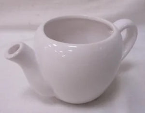 5.7" x 3.4" x 2.8" White Glazed Teapot Shaped Dolomite Container
