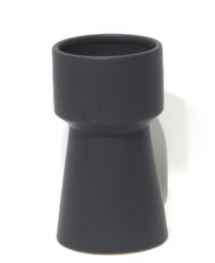 4" D x 6.8" H  Matte Black Ceramic Pot