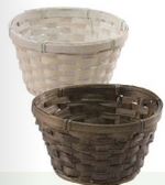 White Washed Bamboo Basket