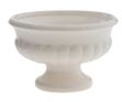 7" Round White Glazed Ceramic Pedestal Urn