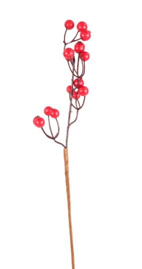 Faux Berry Stem - Red
