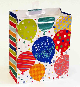 4 x 7 x 9" Birthday Gift Bag - Blue Balloon