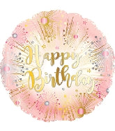 17" Happy Birthday Rose Gold Balloon