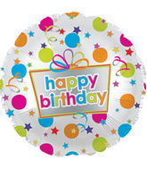 18" Happy Birthday Dots Balloon