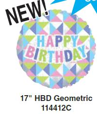 17" Birthday Geometric Balloon