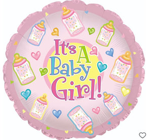 18" It's A Baby Girl Bottles Balloon