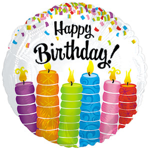 17" Happy Birthday Candles Balloon