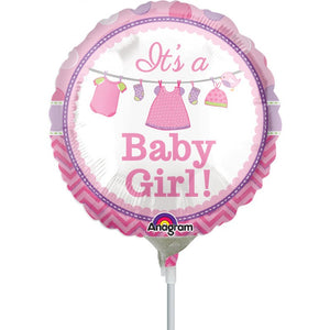 4" Pre-Inflated Shower With Love Girl Balloon