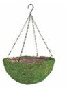 12" Hanging Basket w/Liner - Green Moss