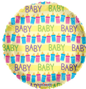 18" Baby Bottles Yellow Balloon