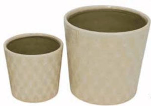6.5" Talia Cream Ceramic Round Crackle Vase