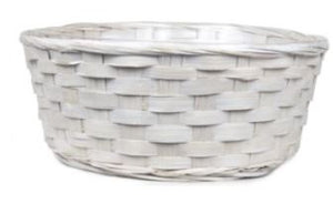 12" x 4" White Wash Basket with Liner