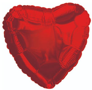18" Solid Colour Red Heart Balloons