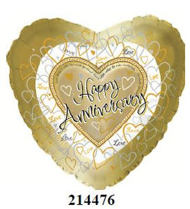 17" Anniversary Gold/Silver Balloon 5 per pack
