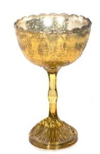 Mercury Gold Pedestal Bowl 6"