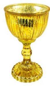 Mercury Gold Pedestal Glass Bowl 5"