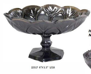 Obsidian Glass Scalloped Bowl