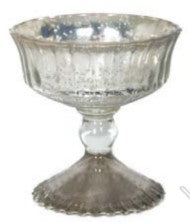 Antique Silver Glass Bowl w/Lip 4.5x4.5