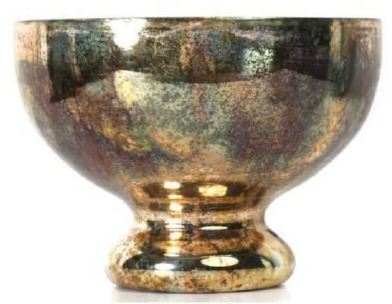 Burnt Gold Mercury Glass Bowl 7.5