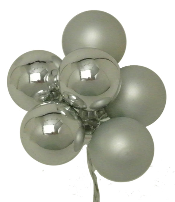 25mm Glass Balls - Matte/Shiny Silver